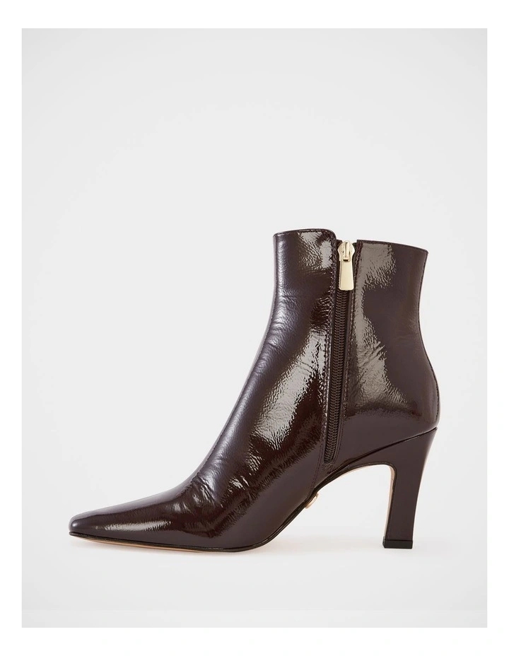 Loz Crinkle Patent Leather Ankle Boot in Plum image 6