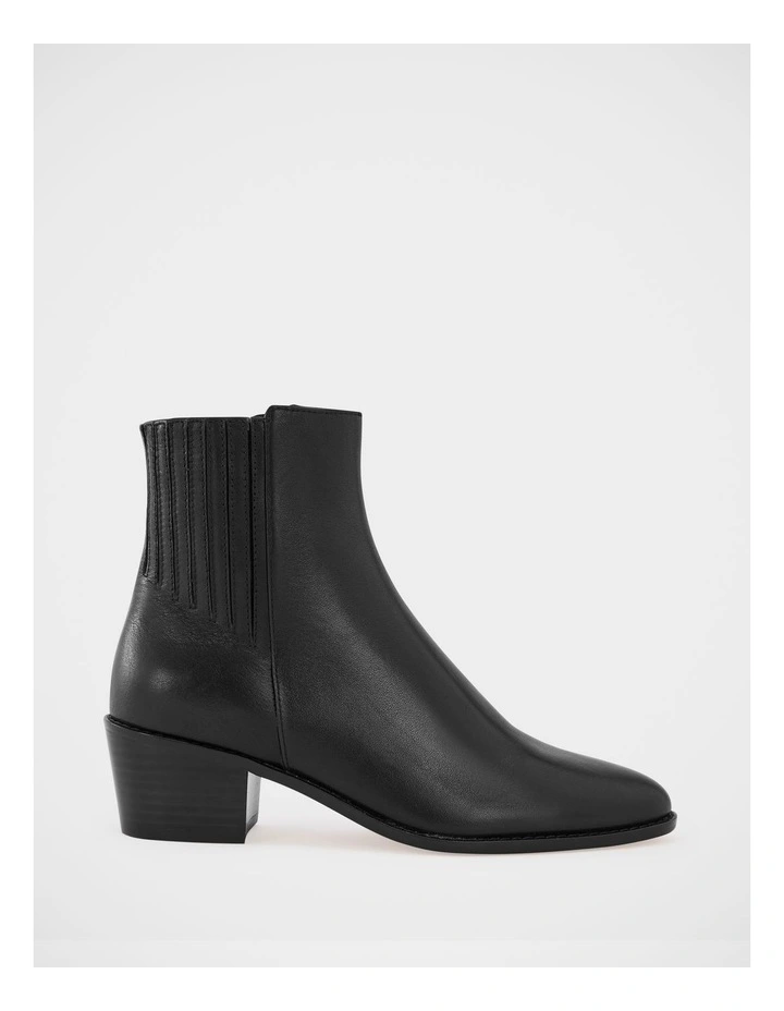 Jesse Leather Ankle Boot in Black image 1