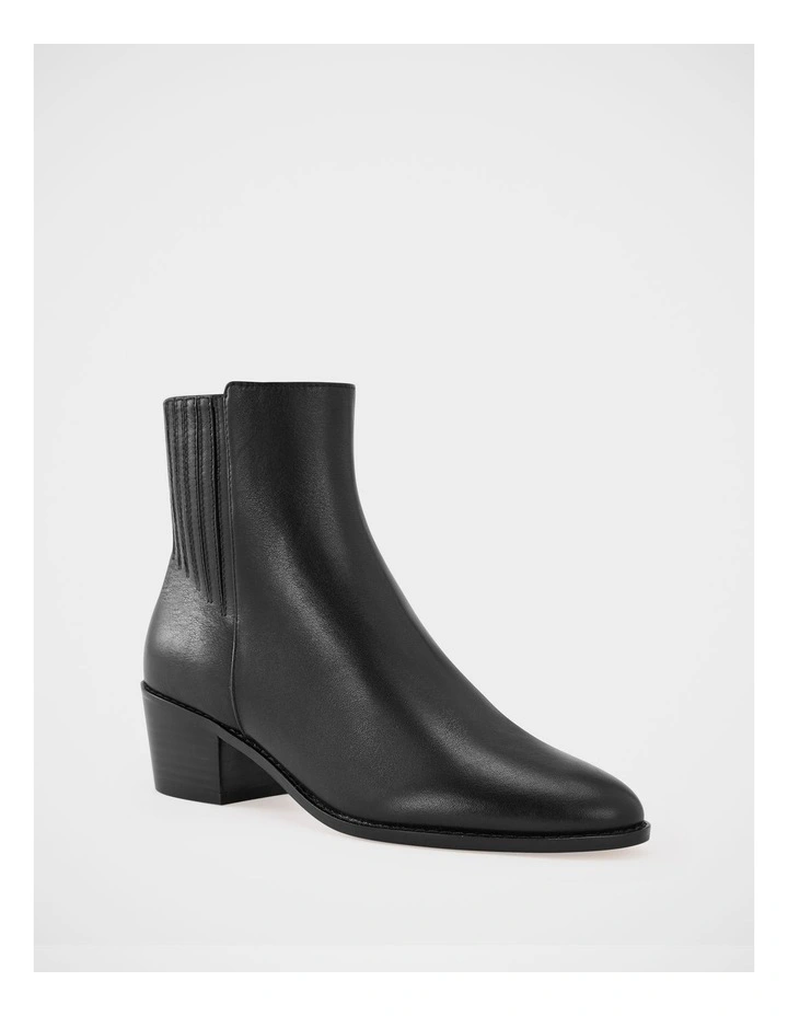 Jesse Leather Ankle Boot in Black image 2