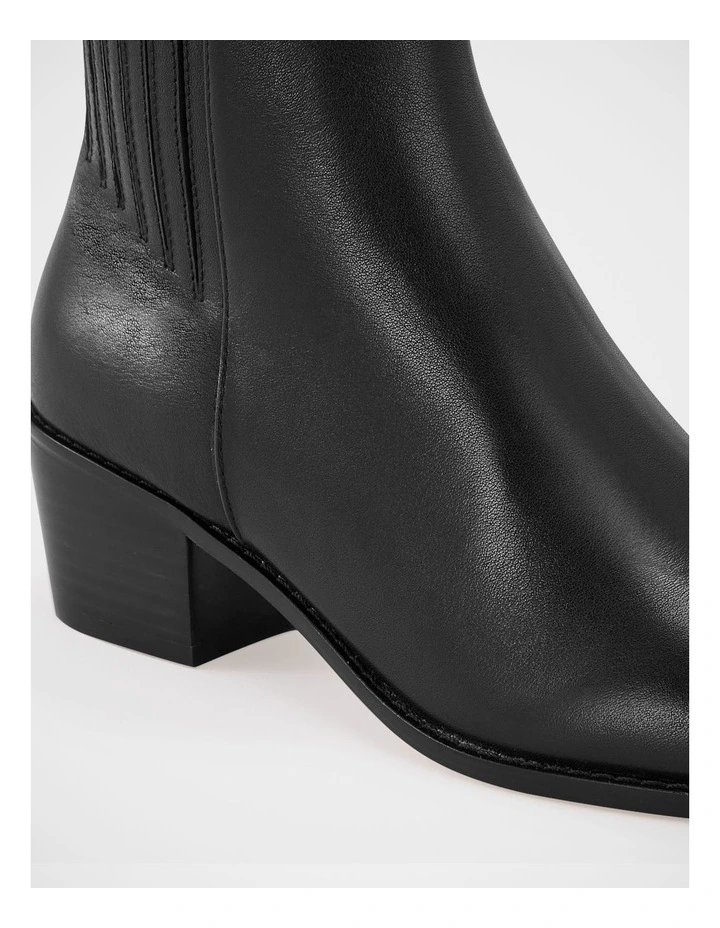 Jesse Leather Ankle Boot in Black image 3