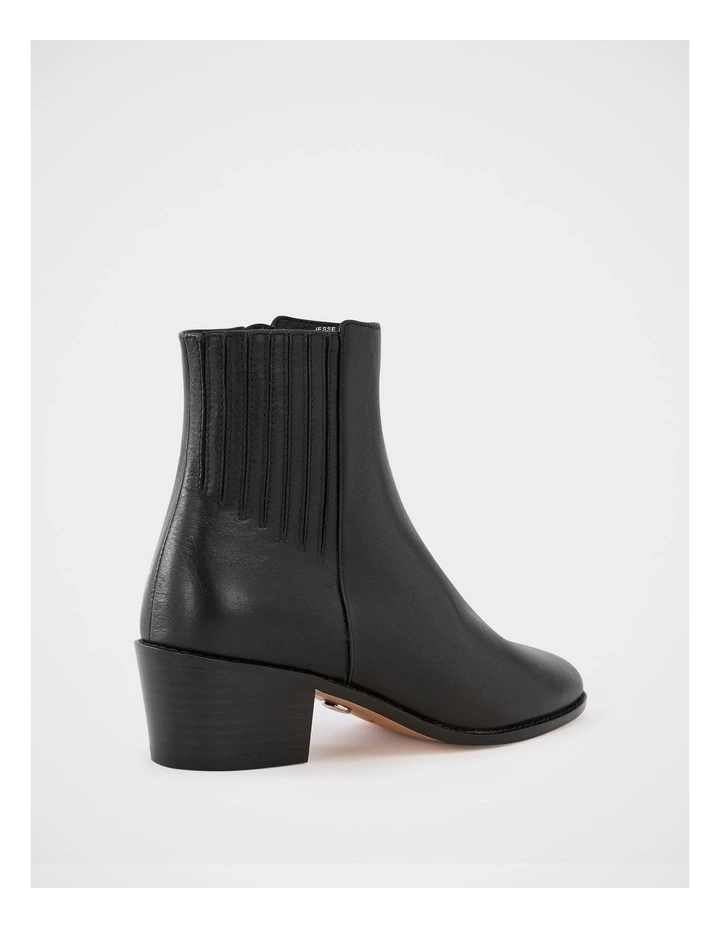 Jesse Leather Ankle Boot in Black image 4