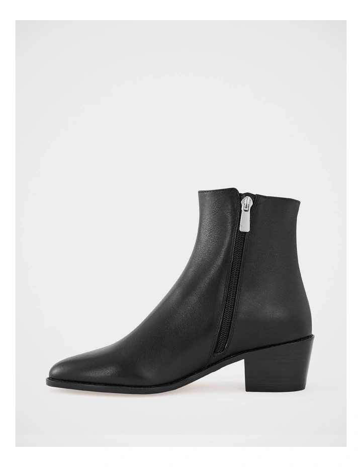 Jesse Leather Ankle Boot in Black image 6