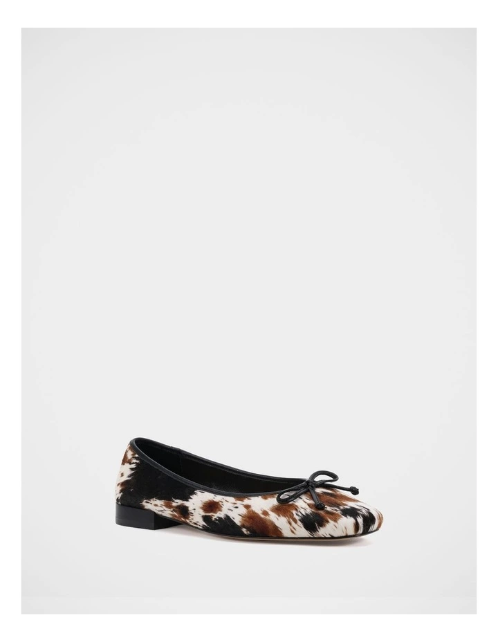Armenia Hair on Leather Ballet Flat in Cowhide Print image 2