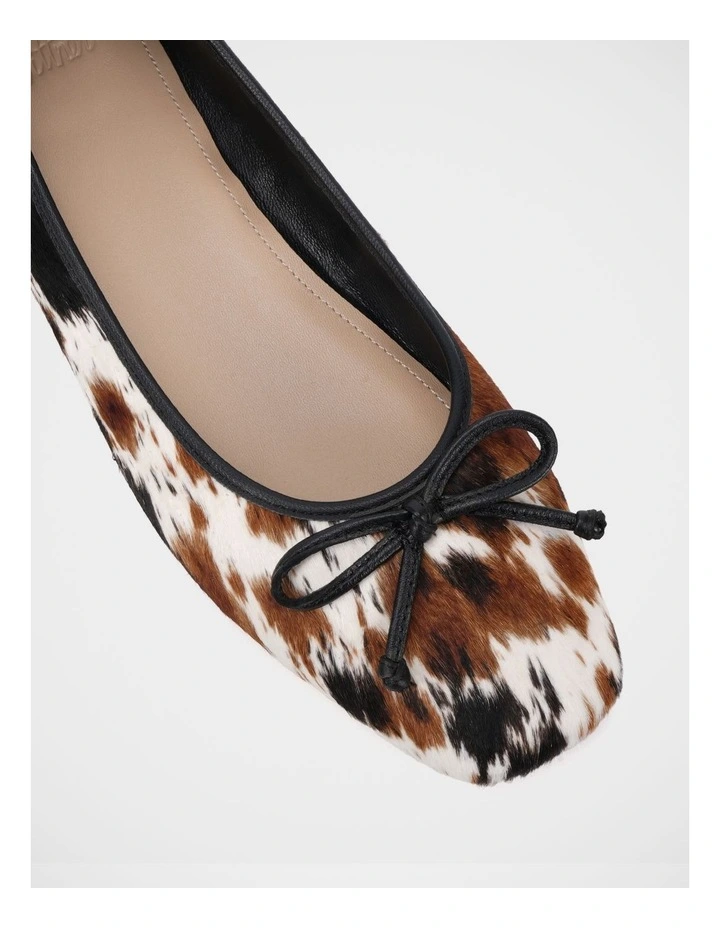 Armenia Hair on Leather Ballet Flat in Cowhide Print image 3