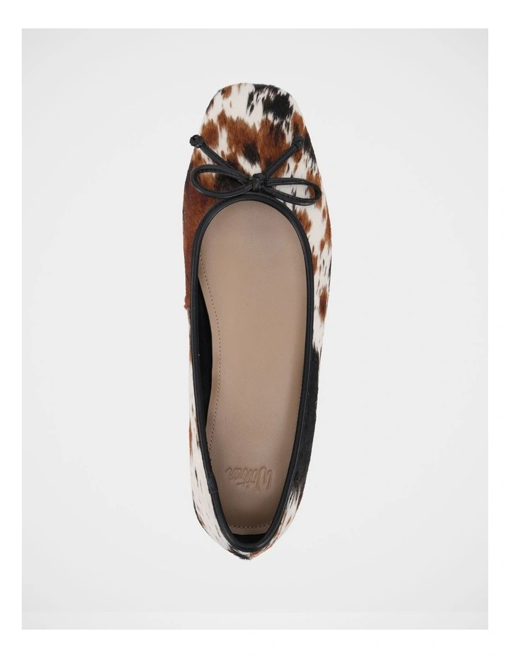 Armenia Hair on Leather Ballet Flat in Cowhide Print image 5