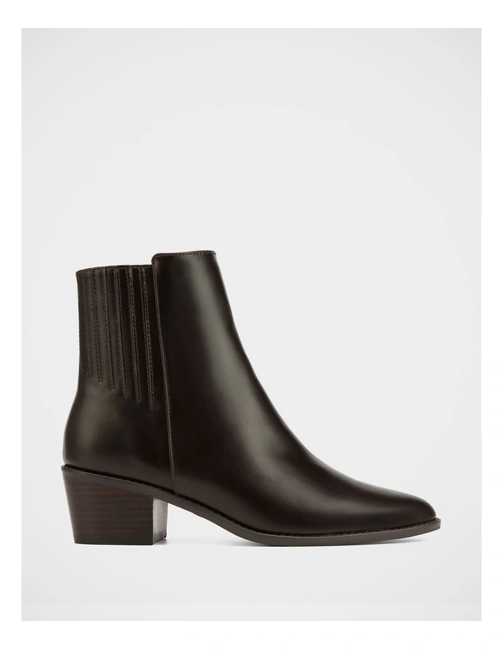 Jesse Leather Ankle Boot in Dark Brown image 1