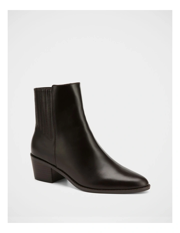 Jesse Leather Ankle Boot in Dark Brown image 2