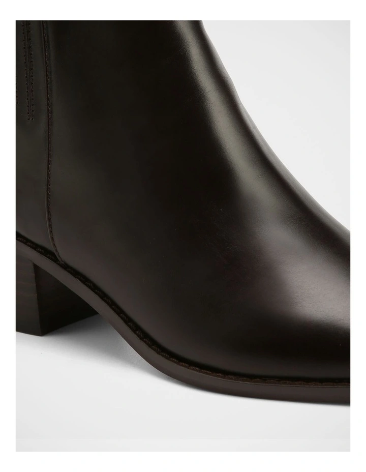 Jesse Leather Ankle Boot in Dark Brown image 3