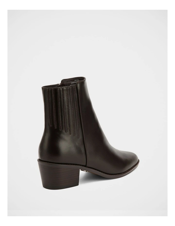 Jesse Leather Ankle Boot in Dark Brown image 4