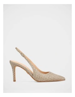 Riker Metallic Lurex Slingback in Gold