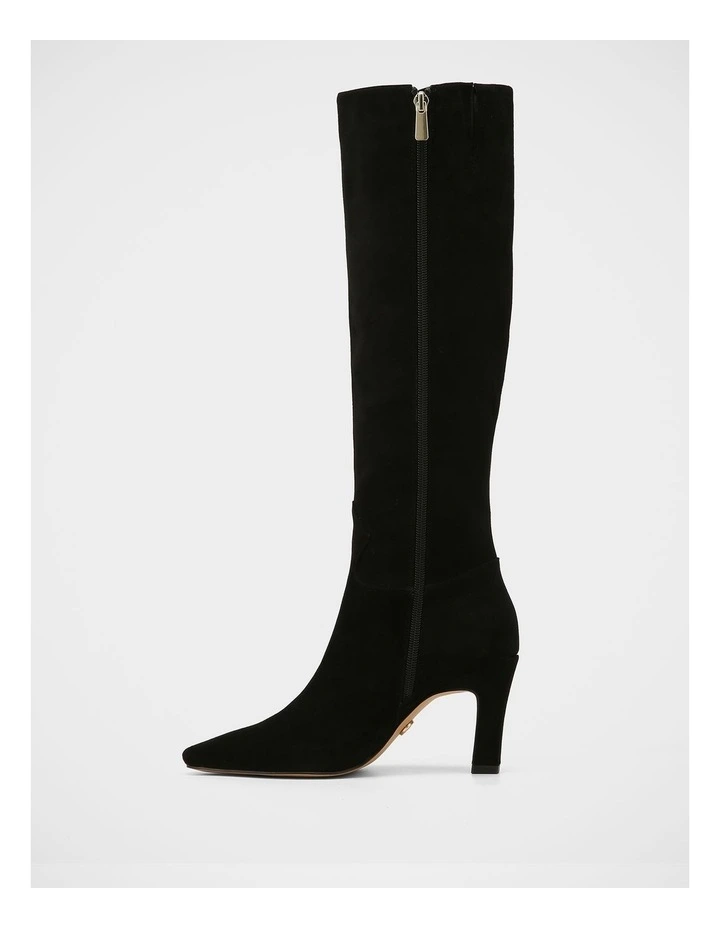 Louella Suede Leather Knee High Boot in Black image 6