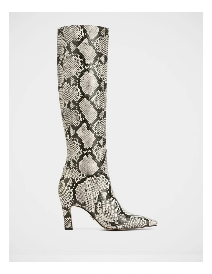 Louella Snake Embossed Leather Knee High Boot in Multi image 1