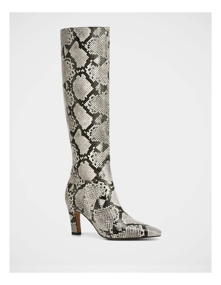 Louella Snake Embossed Leather Knee High Boot in Multi image 2