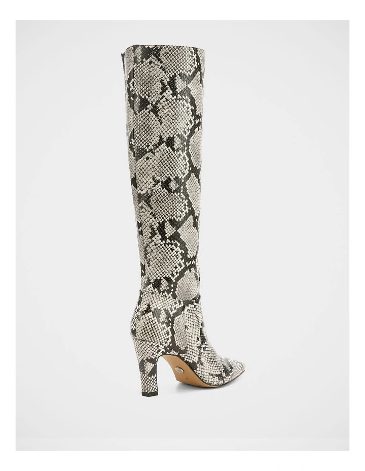 Louella Snake Embossed Leather Knee High Boot in Multi image 4