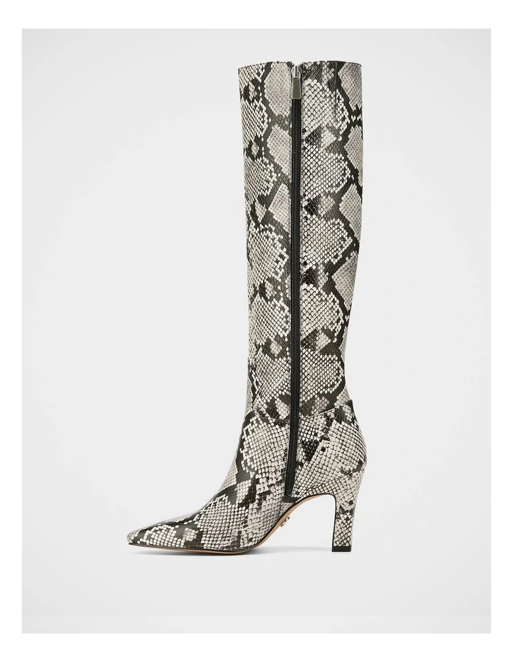 Louella Snake Embossed Leather Knee High Boot in Multi image 6