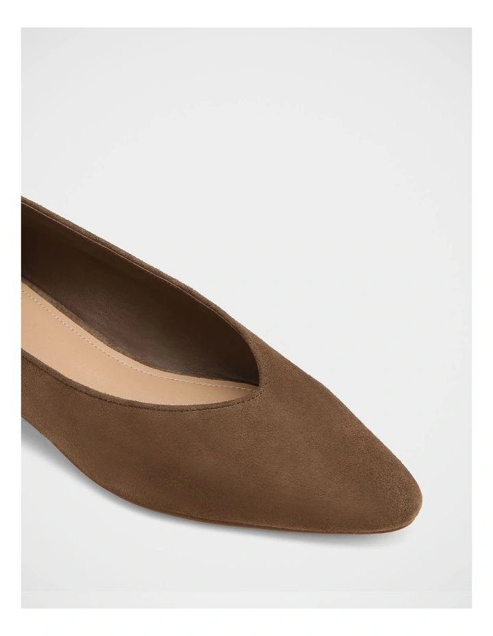 Calio Suede leather Ballet Flat in Brown image 3