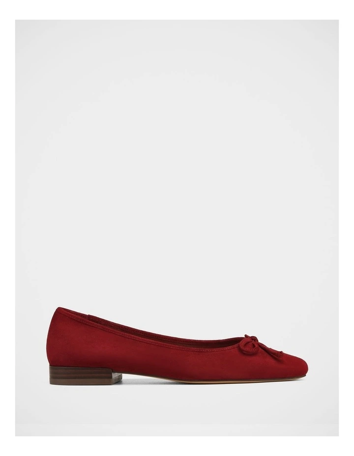 Armenia Suede Leather Ballet Flat in Berry image 1