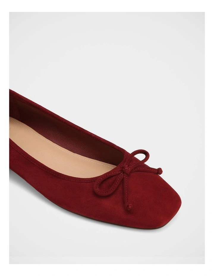 Armenia Suede Leather Ballet Flat in Berry image 3