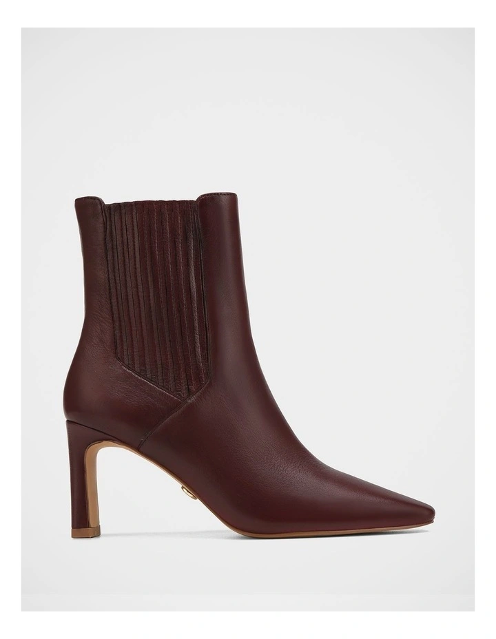 Natalie Pebbled Leather Ankle Boot in Raisin image 1