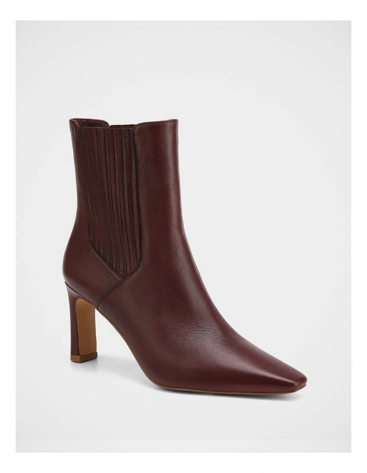 Natalie Pebbled Leather Ankle Boot in Raisin image 2