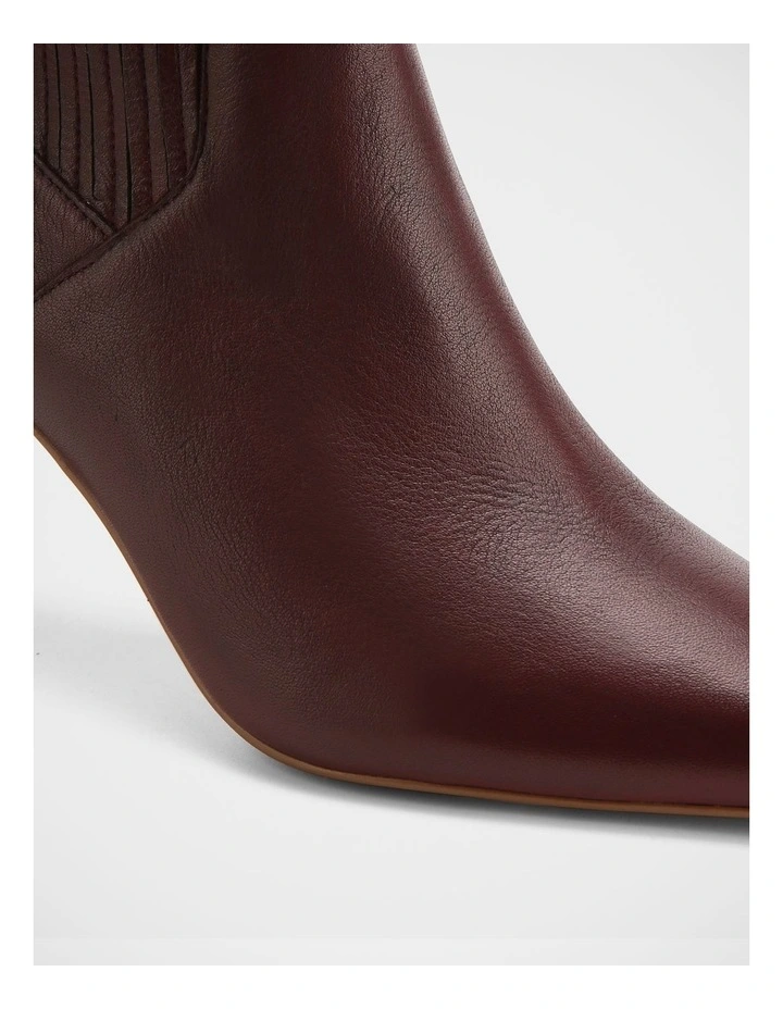Natalie Pebbled Leather Ankle Boot in Raisin image 3