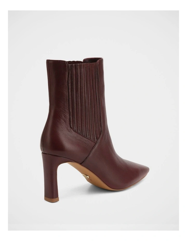 Natalie Pebbled Leather Ankle Boot in Raisin image 4