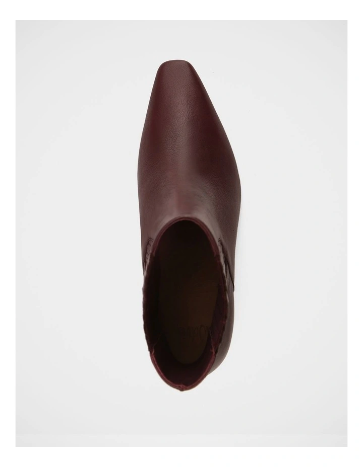 Natalie Pebbled Leather Ankle Boot in Raisin image 5
