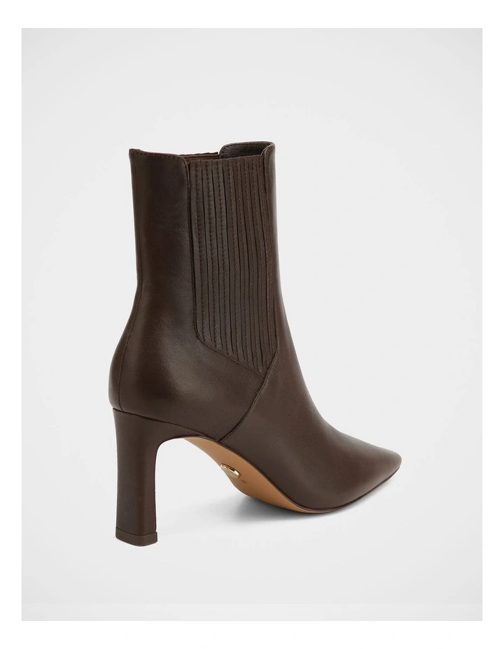 Natalie Pebbled Leather Ankle Boot in Dark Brown image 4
