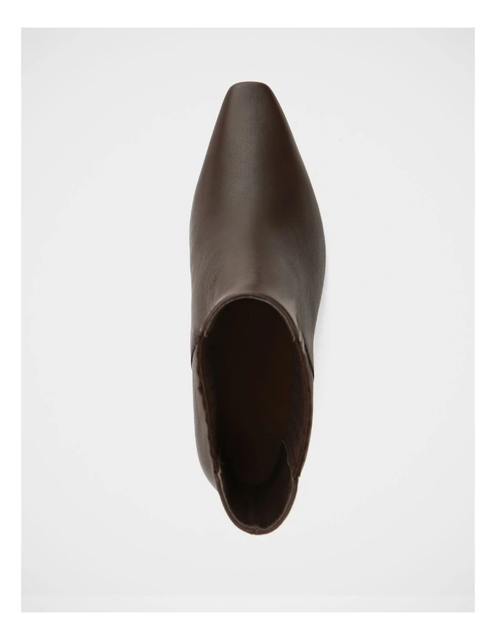Natalie Pebbled Leather Ankle Boot in Dark Brown image 5