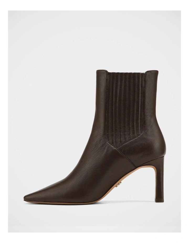 Natalie Pebbled Leather Ankle Boot in Dark Brown image 6