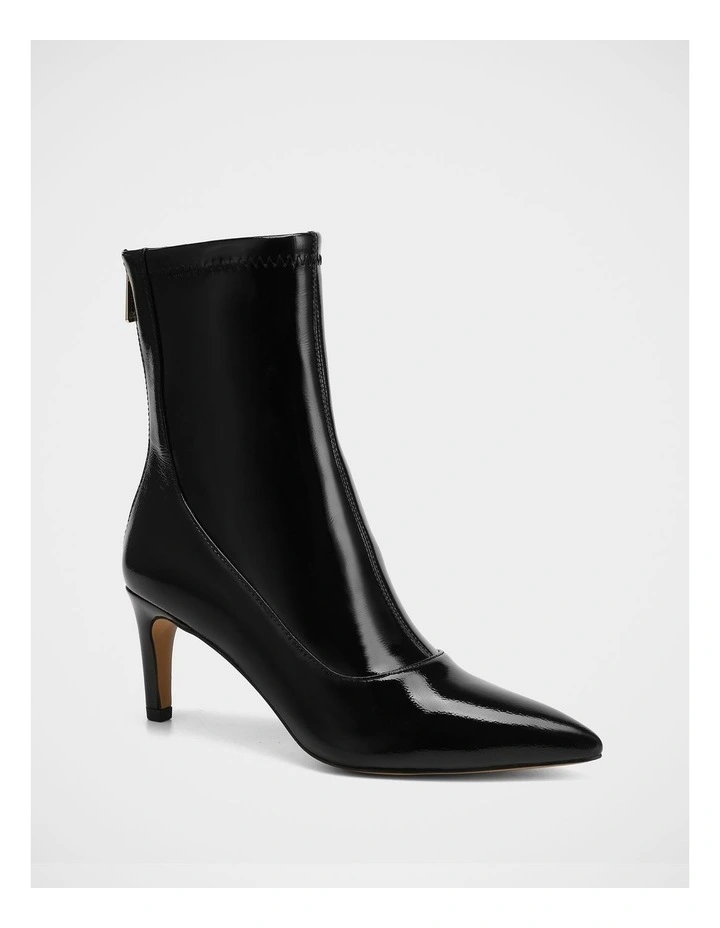Felix Stretch Patent Leather Ankle Boot in Black image 2