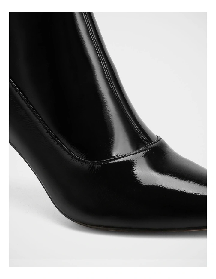 Felix Stretch Patent Leather Ankle Boot in Black image 3