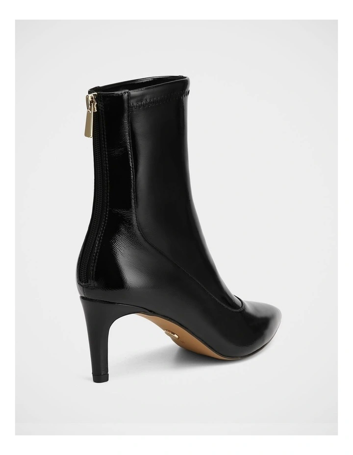 Felix Stretch Patent Leather Ankle Boot in Black image 4