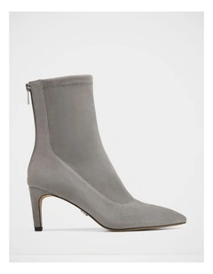 Felix Stretch Suede Leather Ankle Boot in Grey