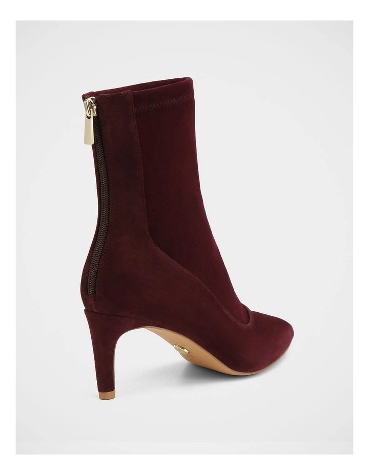 Felix Stretch Suede Leather Ankle Boot in Raisin image 4