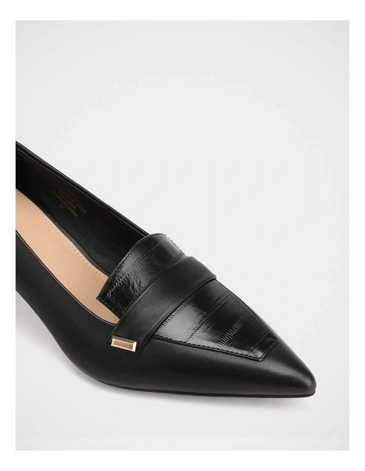 Gabby Leather Pump in Black image 3
