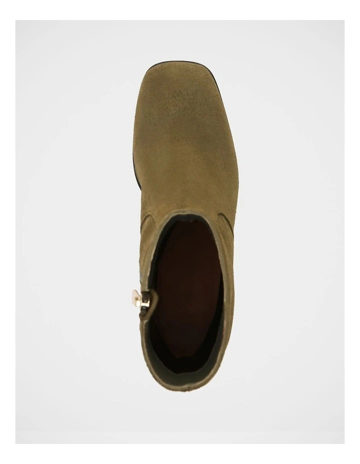 Gaylen Suede Leather Ankle Boot in Olive Green image 5