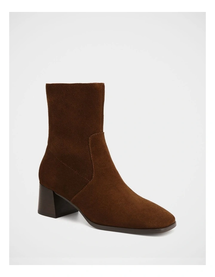 Gaylen Suede Leather Ankle Boot in Dark Brown image 2