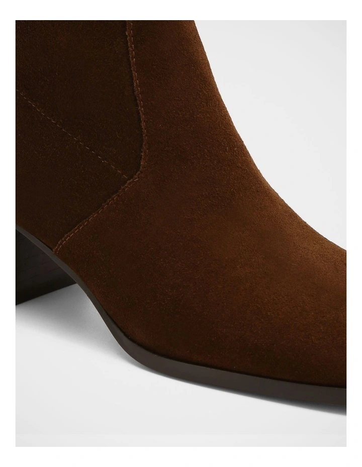 Gaylen Suede Leather Ankle Boot in Dark Brown image 3