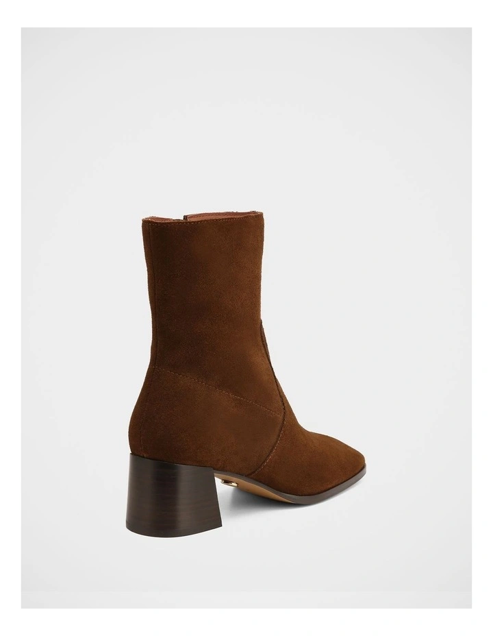 Gaylen Suede Leather Ankle Boot in Dark Brown image 4
