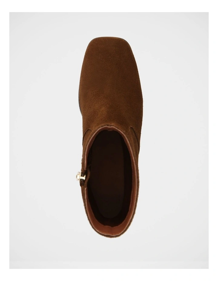 Gaylen Suede Leather Ankle Boot in Dark Brown image 5