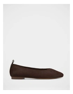 Belinda Hair-on Leather Ballet Flat in Chocolate
