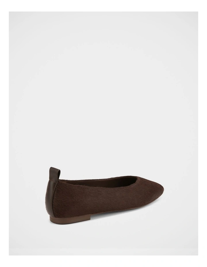 Belinda Hair-on Leather Ballet Flat in Chocolate image 4