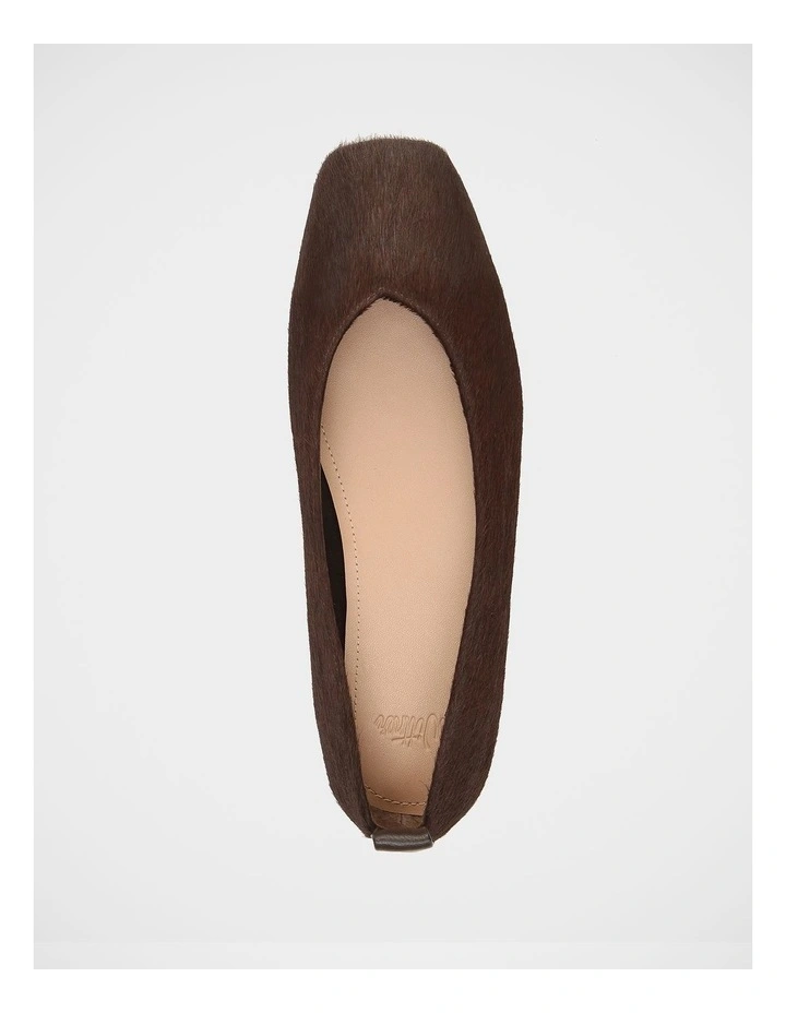 Belinda Hair-on Leather Ballet Flat in Chocolate image 5