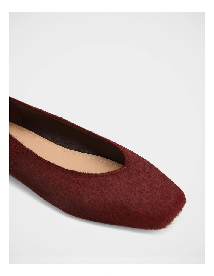 Belinda Hair-on Leather Ballet Flat in Raisin image 3