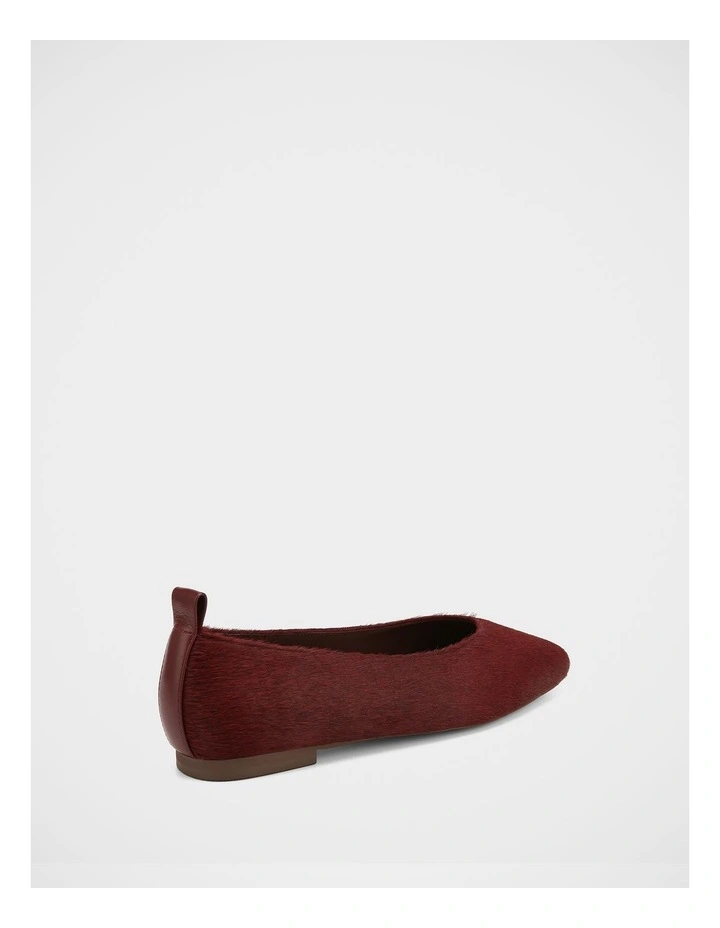 Belinda Hair-on Leather Ballet Flat in Raisin image 4