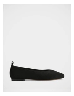 Belinda Hair-on Leather Ballet Flat in Black