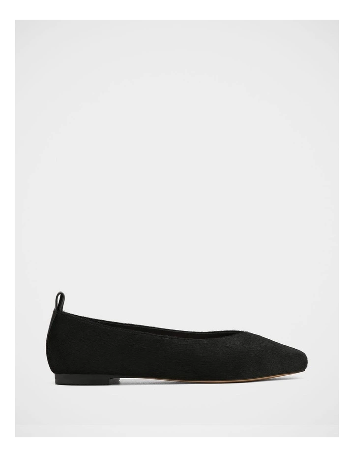 Belinda Hair-on Leather Ballet Flat in Black image 1