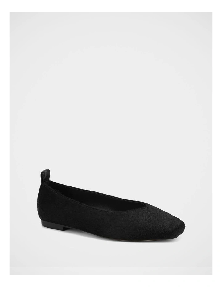 Belinda Hair-on Leather Ballet Flat in Black image 2