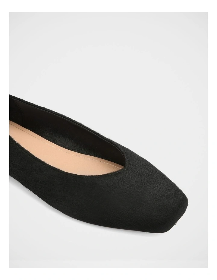 Belinda Hair-on Leather Ballet Flat in Black image 3